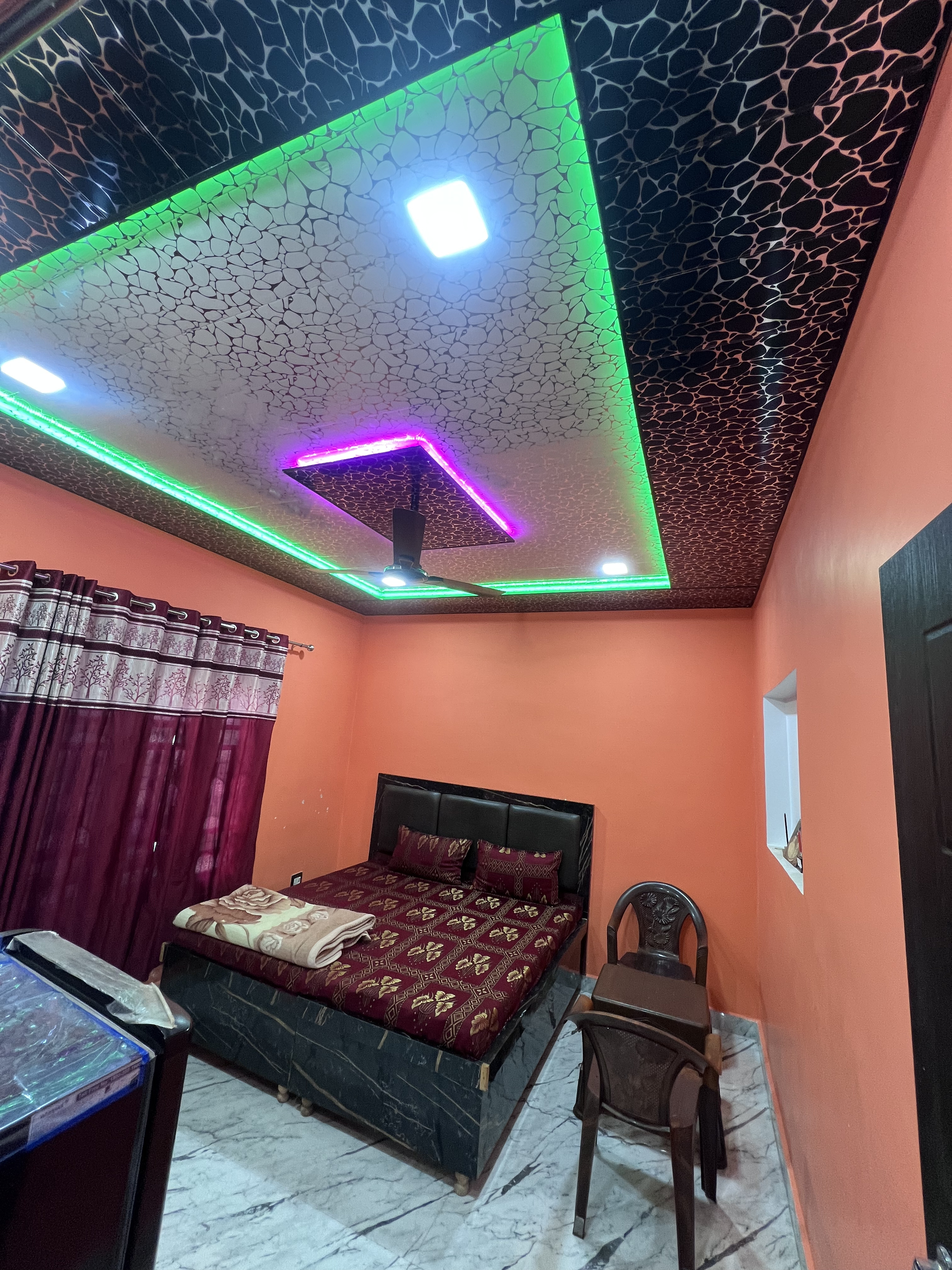 Homestay bedroom and window views